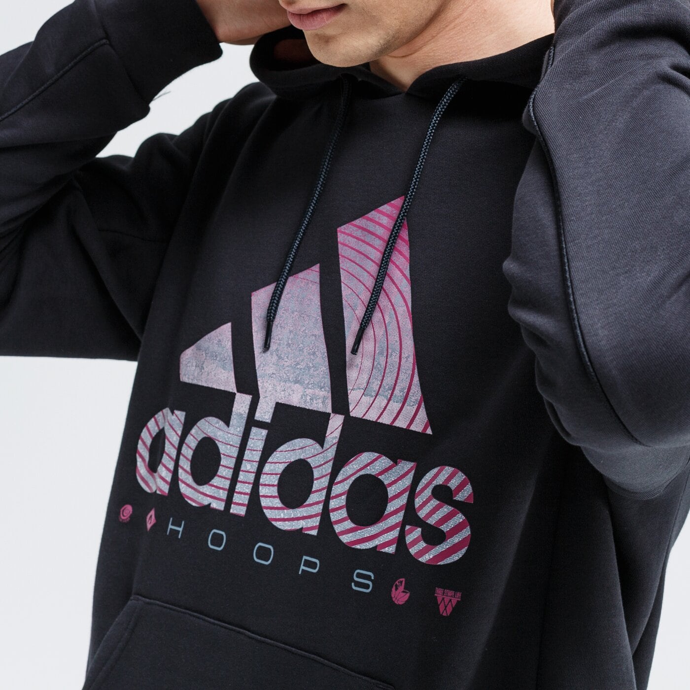 Bluza męska ADIDAS BLUZA Z KAPTUREM BOS HOOPS HDY ge4514 kolor czarny