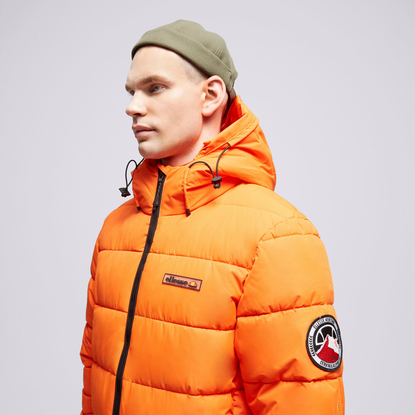 Kurtka zimowa męska ELLESSE KURTKA PUCHOWA GERANA PADDED JACKET ORNG sht19084704 kolor pomarańczowy