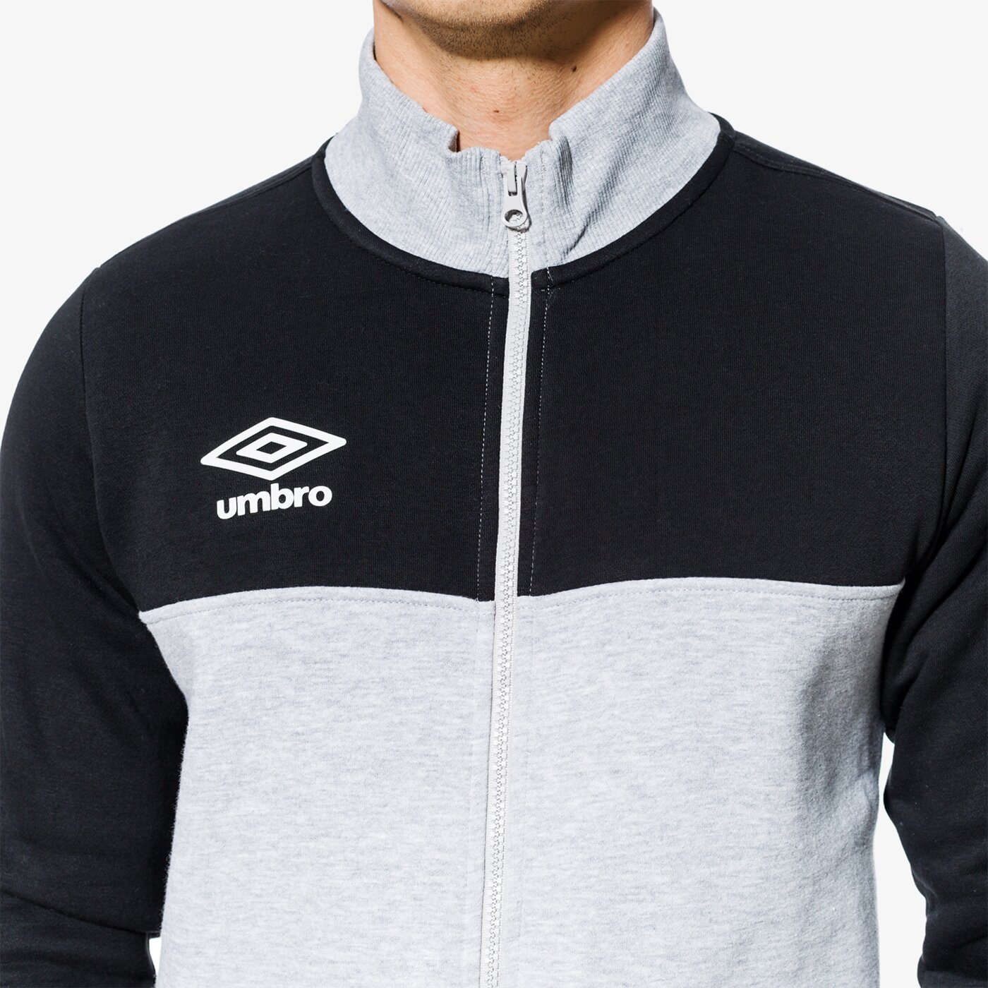 Bluza męska UMBRO BLUZA FLEECE ZIP THROUGH 64878ub43 kolor szary