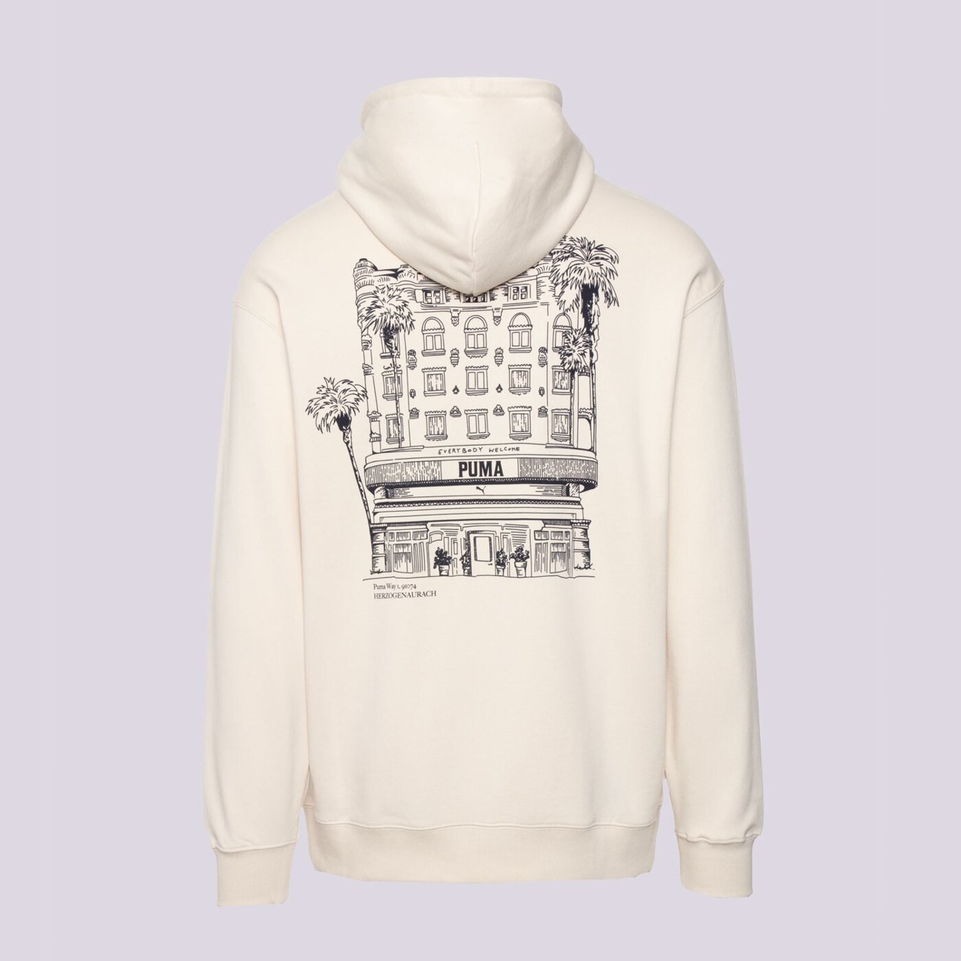 Bluza męska PUMA BLUZA Z KAPTUREM GRAPHICS PUMA HOTEL HOODIE TR 629640 87 kolor biały