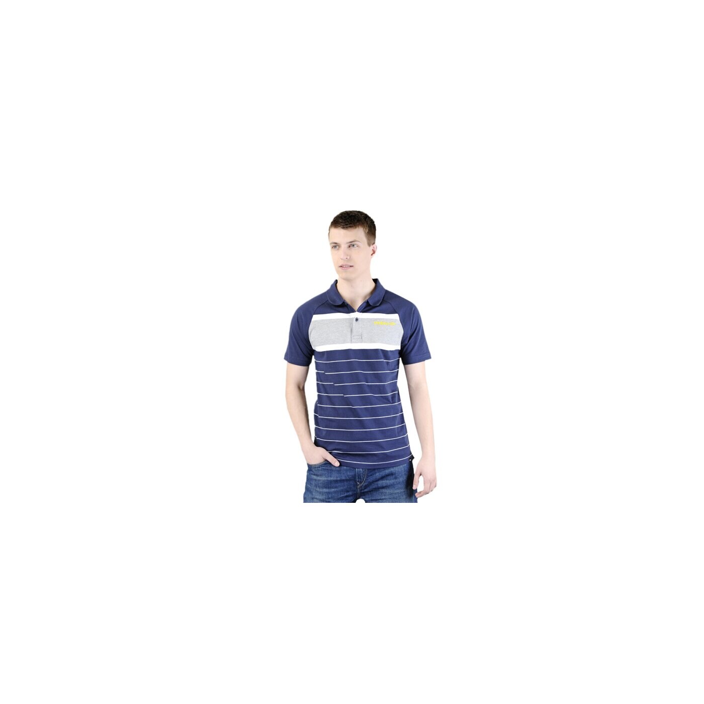 Koszulka polo męska UMBRO POLO A WESLEY STRIPE 60477u5th kolor granatowy
