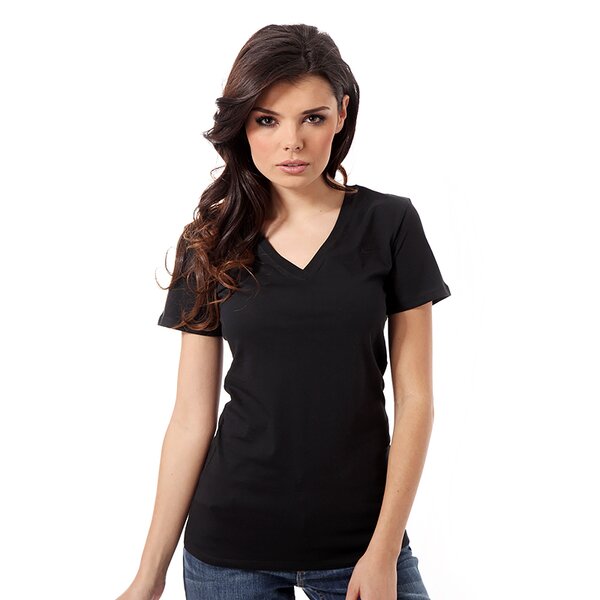 Koszulka damska NIKE T-SHIRT TEE MID V-EMBRD SWOOSH 547468010 kolor czarny