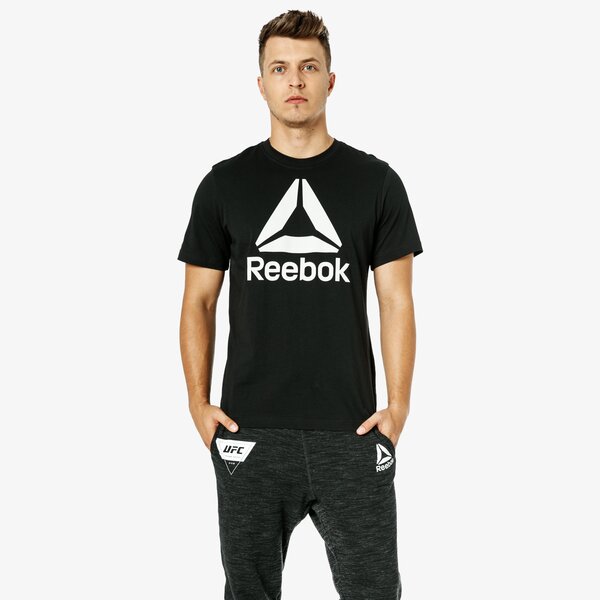 Koszulka męska REEBOK T-SHIRT SS QQR- REEBOK STACKED dh3757 kolor czarny