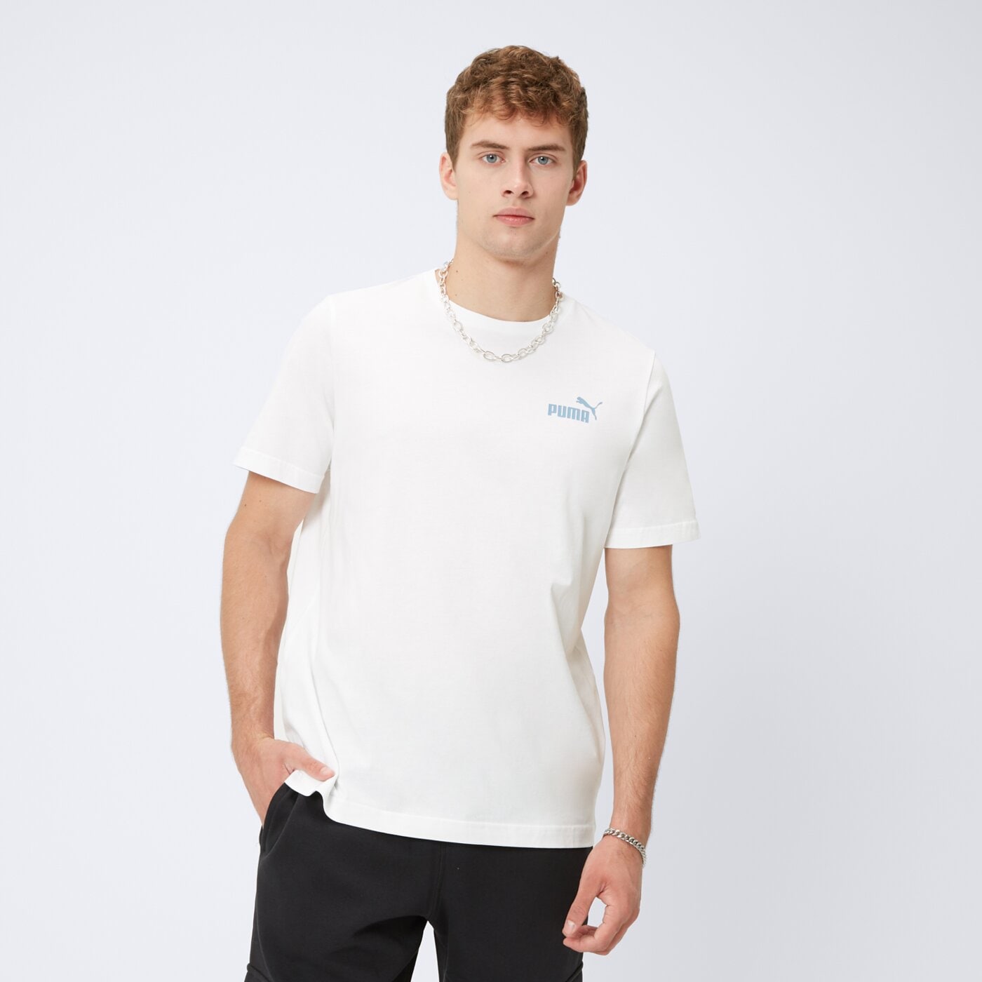 Men’s Short Sleeve T-Shirt Puma ESS LOGO TEE 586667 66 Yellow (S) main image 1