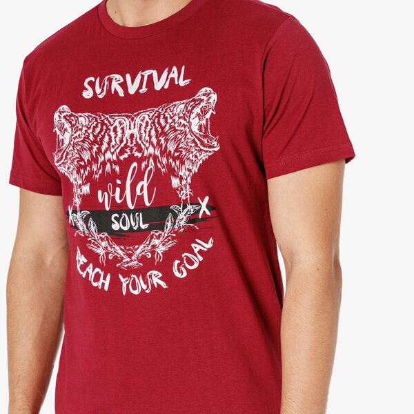 Koszulka męska FEEWEAR T-SHIRT SS SURVIVAL fw38tsm23002 kolor czerwony