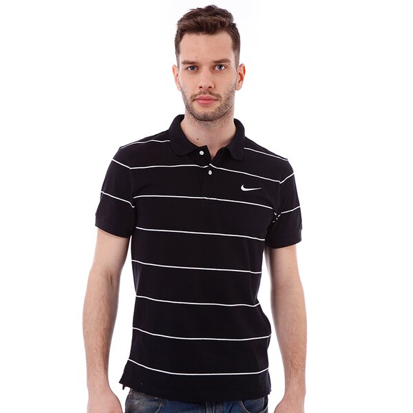 Koszulka polo męska NIKE POLO STRIPE JERSEY POLO 521559010 kolor czarny