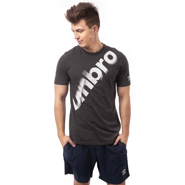 Koszulka męska UMBRO T-SHIRT GRAPHIC COTTON 63062u1ap kolor szary