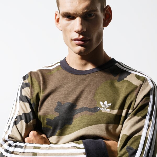 Bluza męska ADIDAS BLUZA CAMO LS TEE dv2055 kolor brązowy