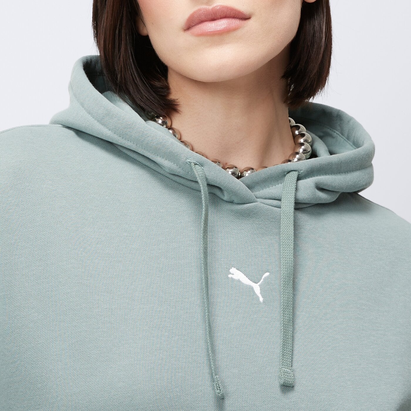 Bluza damska PUMA BLUZA Z KAPTUREM ESS OVERSIZED 685398 30 kolor zielony