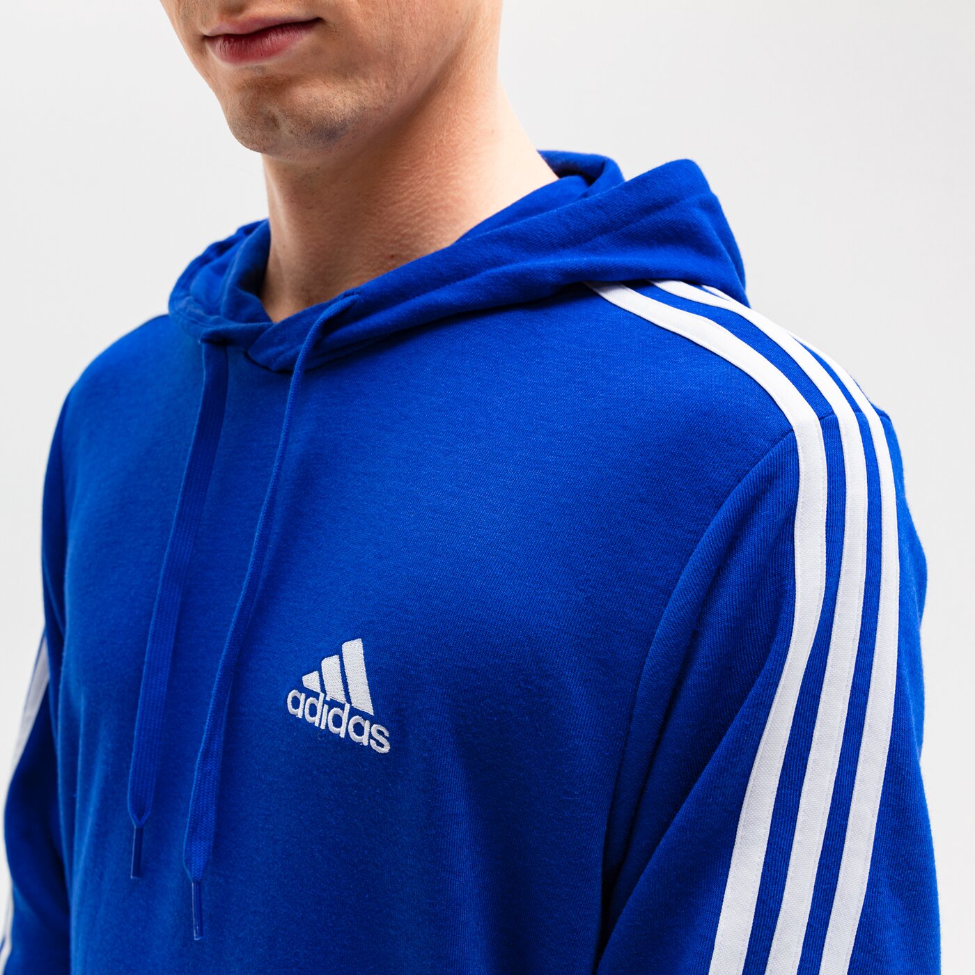 Bluza męska ADIDAS BLUZA M 3S FT HD h12204 kolor niebieski