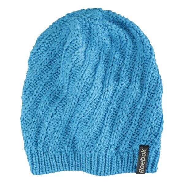 Czapka zimowa damska REEBOK CZAPKA Z OTM KNIT FEATHER BLUE w36728 kolor niebieski