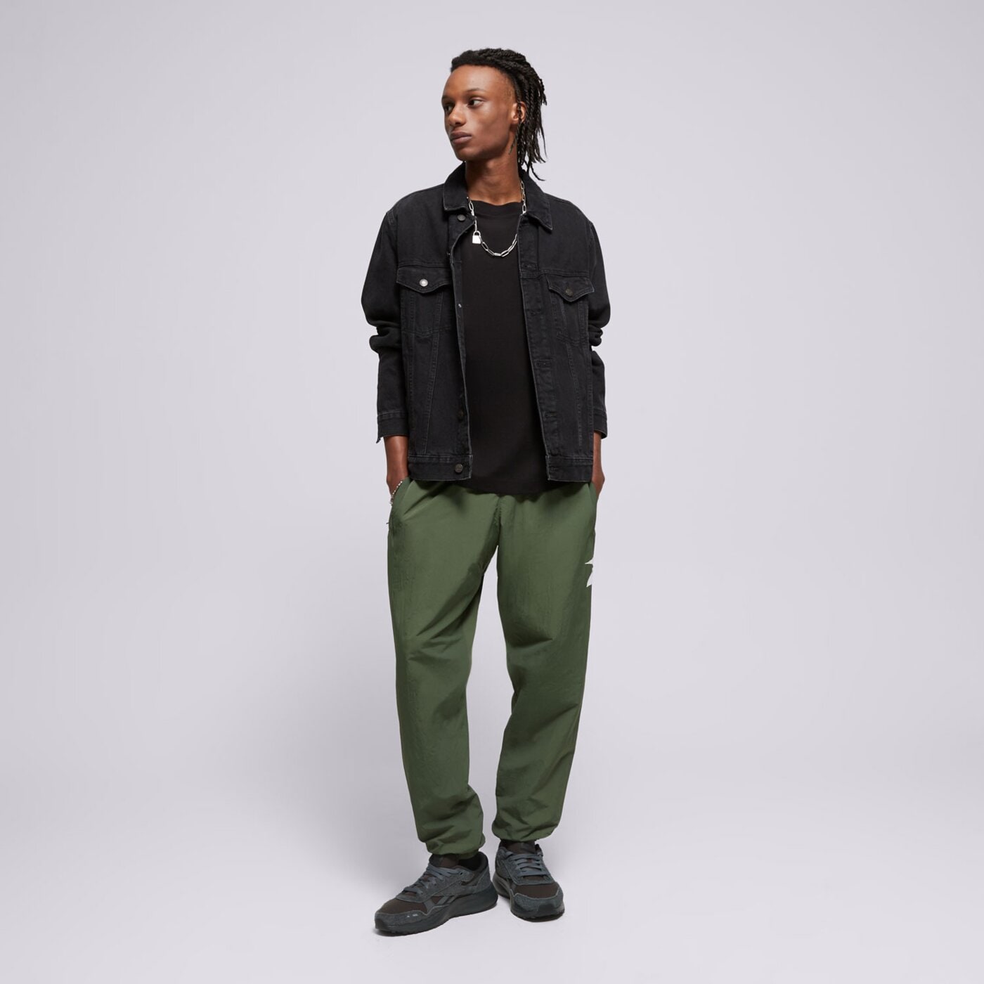 Spodnie dresowe męskie REEBOK SPODNIE CL VECTOR TRACKPANT 100036177 kolor khaki