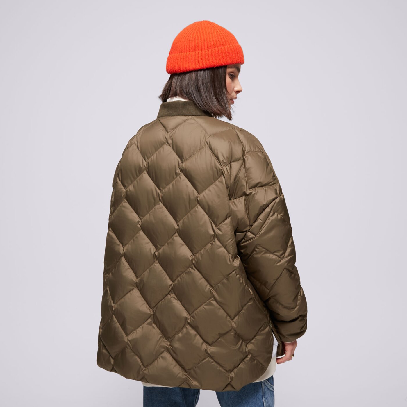 Kurtka zimowa damska NEW BALANCE KURTKA PINNACLE BOMBER FRENCH wj43503dmo kolor khaki