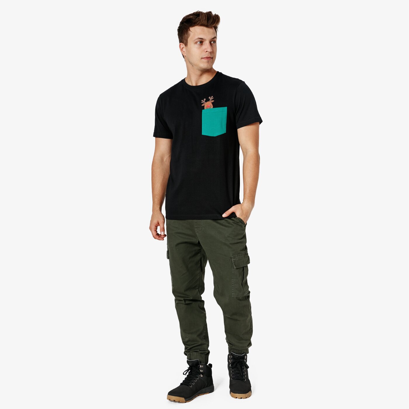 Koszulka męska FEEWEAR T-SHIRT SS REINDEER fw38tsm60001 kolor czarny