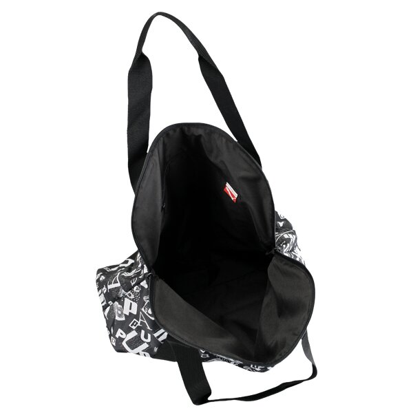 Torba sportowa damska PUMA TORBA CORE LITE SHOPPER BLACK-WHITE PUNK 06876301 