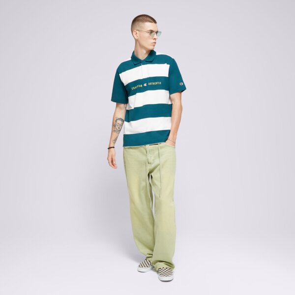 Koszulka polo męska CHAMPION POLO STRIPED POLO 219858gs549 kolor zielony