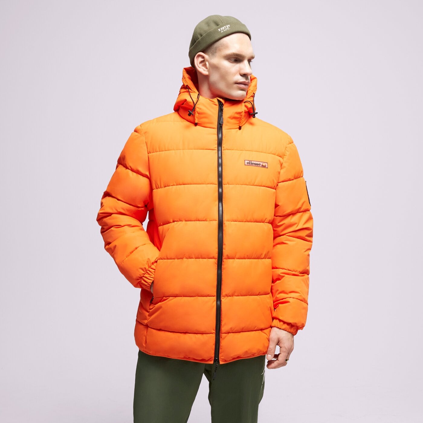 Kurtka zimowa męska ELLESSE KURTKA PUCHOWA GERANA PADDED JACKET ORNG sht19084704 kolor pomarańczowy