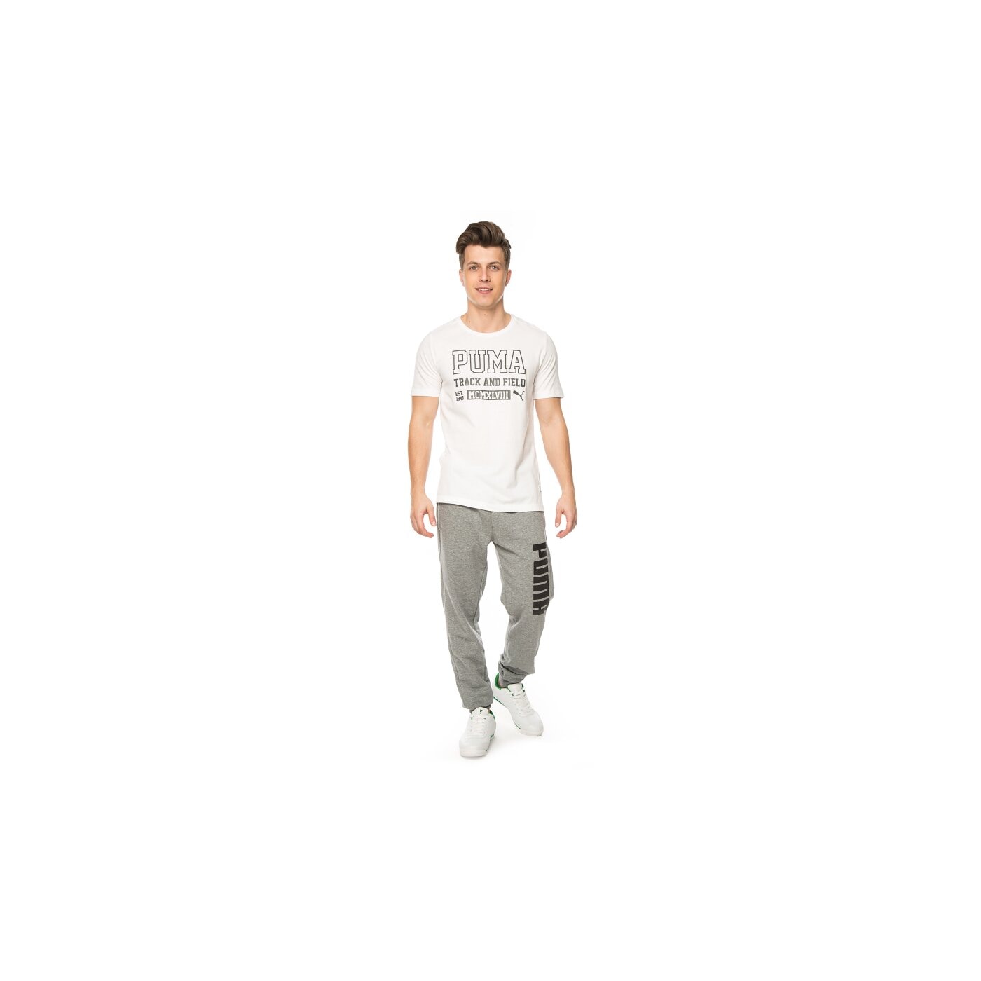 Koszulka męska PUMA T-SHIRT STYLE ATHL HEATHER 83654502 kolor biały