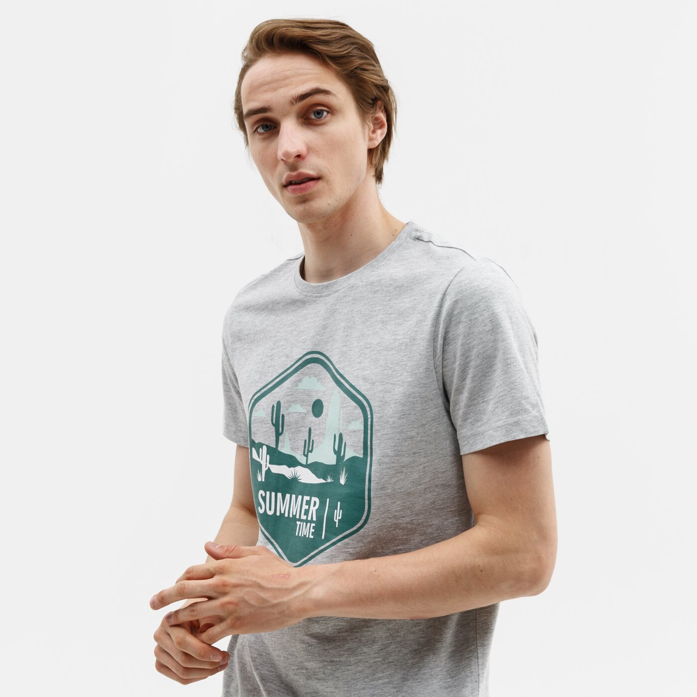 Koszulka męska UP8 T-SHIRT RAGON up121tsm23001 kolor szary