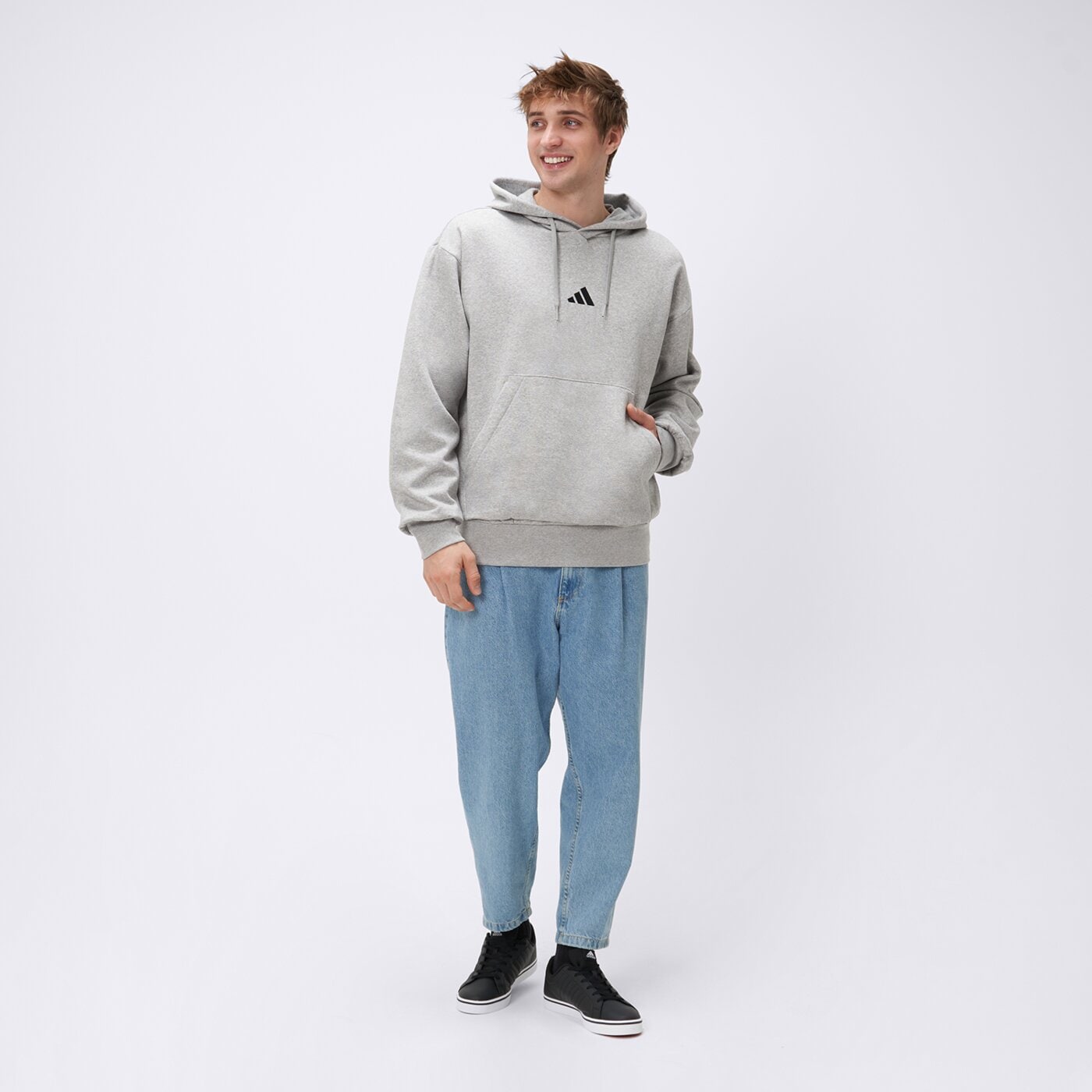 Bluza męska ADIDAS BLUZA Z KAPTUREM M FEELCOZY HD je3809 kolor szary