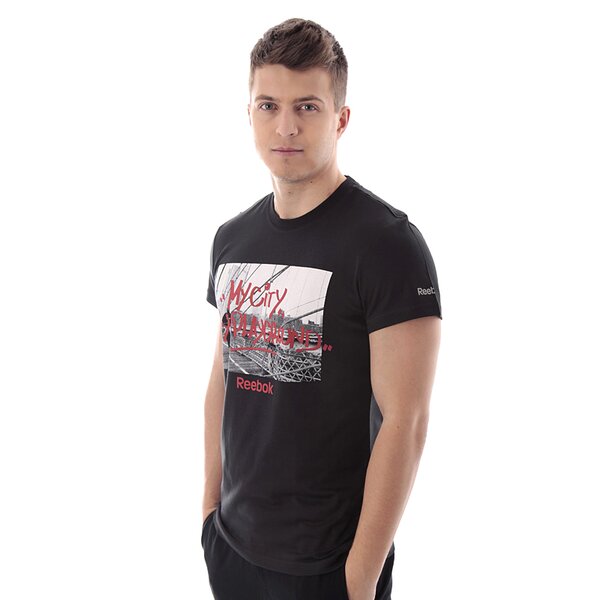 Koszulka męska REEBOK T-SHIRT CITY/PLAYG TEE z82205 kolor czarny