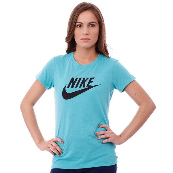 Koszulka damska NIKE T-SHIRT LOGO SS CREW 484694379 kolor niebieski