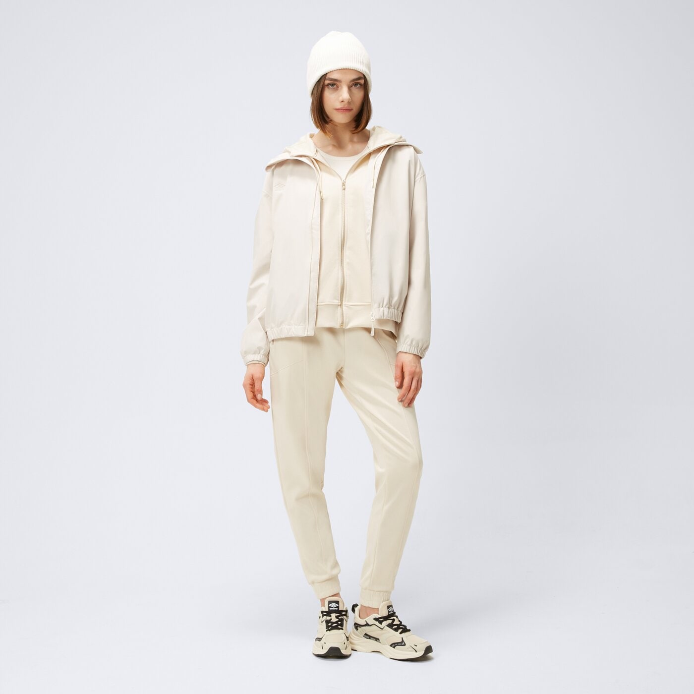 Bluza damska UMBRO BLUZA ROZPINANA Z KAPTUREM OWI II ul125bld02002 kolor beżowy