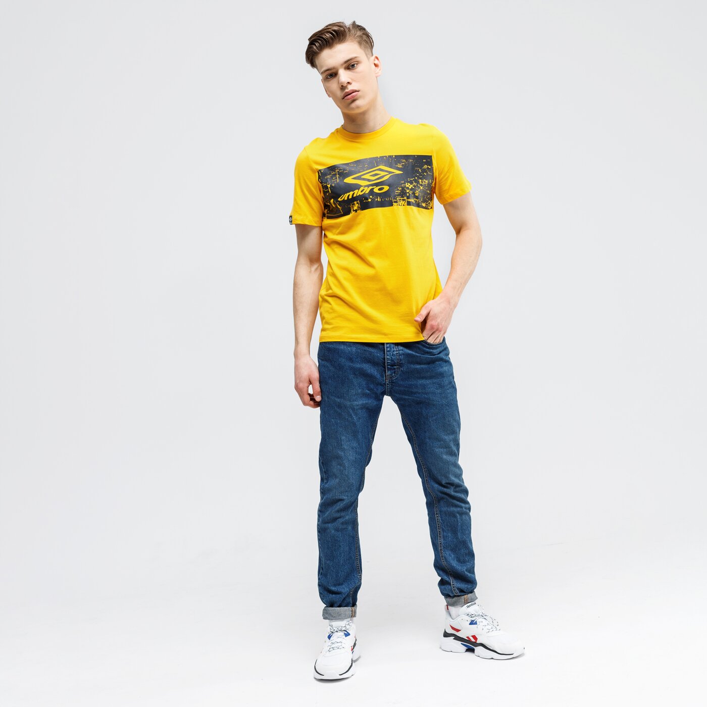 Koszulka męska UMBRO T-SHIRT FANS 65709u-hvz kolor żółty
