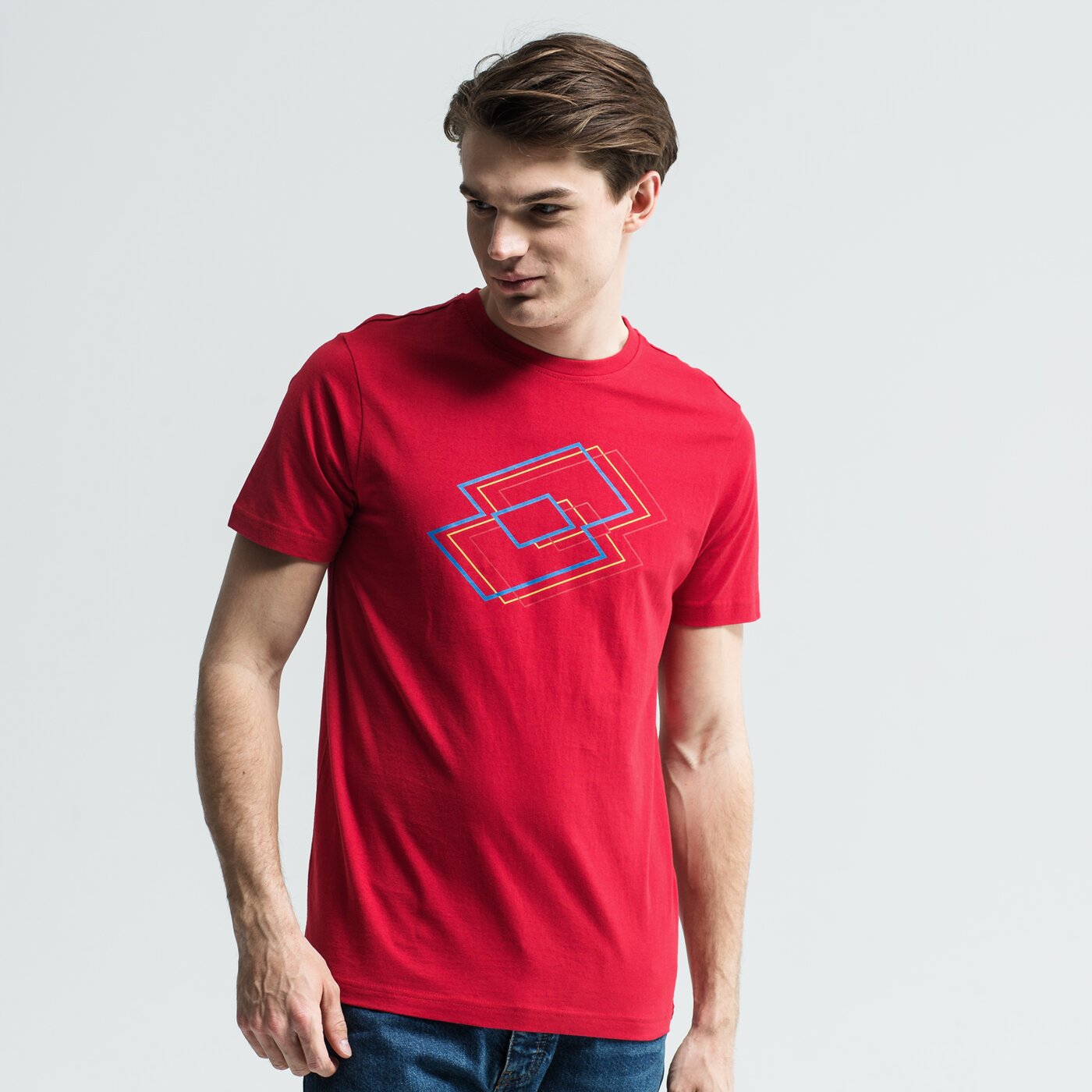 Koszulka męska LOTTO T-SHIRT SS LECCE lo19tsm19002 kolor czerwony