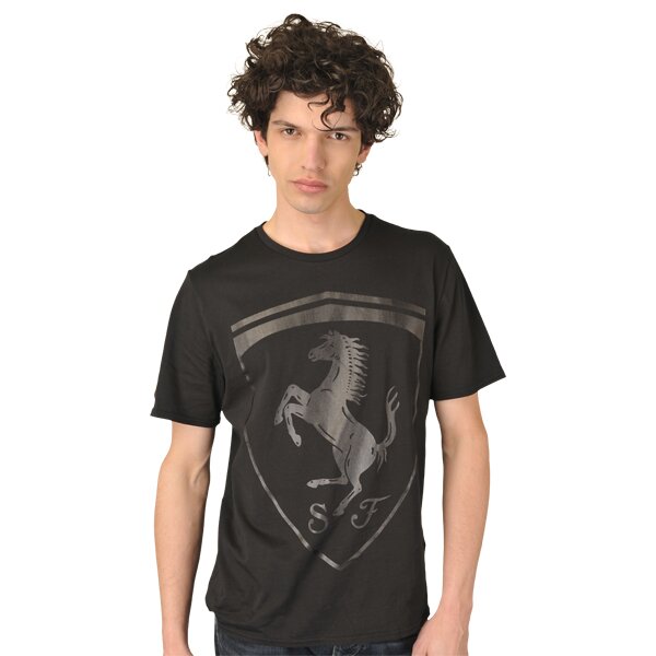 Koszulka męska PUMA T-SHIRT FERRARI LOGO TEE BLACK 55662203 kolor czarny