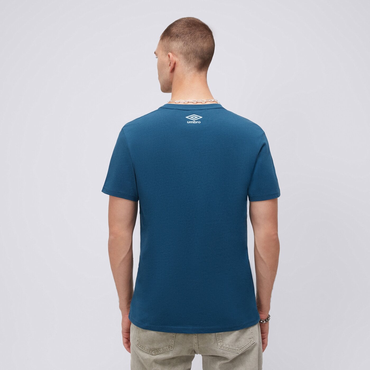 Koszulka męska UMBRO T-SHIRT ESS DOUBLE LOGO ul125tsm04002 kolor niebieski