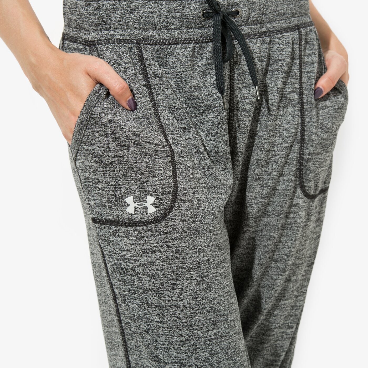 Spodnie dresowe damskie UNDER ARMOUR SPODNIE TWISTTECH 1271687001 kolor szary