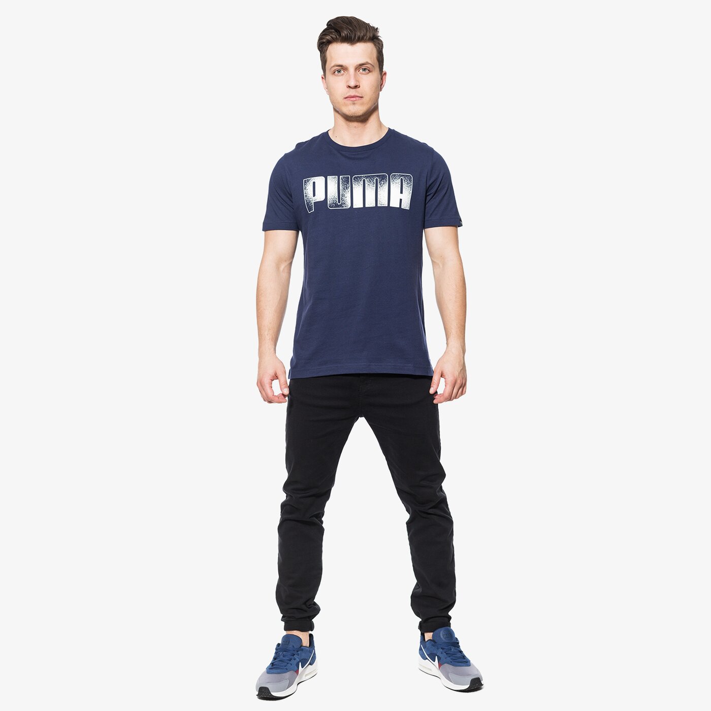 Koszulka męska PUMA T-SHIRT SS BRAND 59486906 kolor granatowy