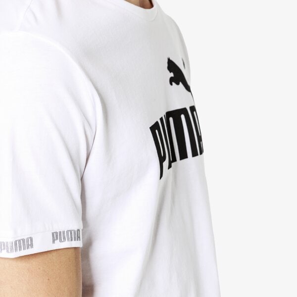 Koszulka męska PUMA T-SHIRT SS AMPLIFIED BIG LOGO 85424202 kolor biały