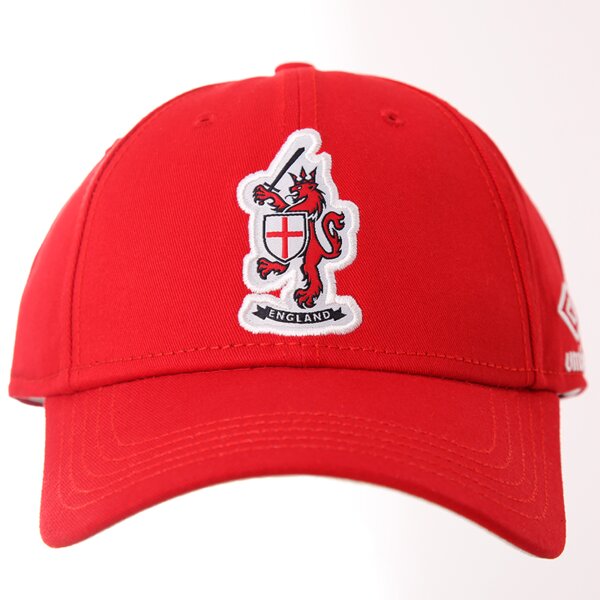 Czapka z daszkiem damska UMBRO CZAPKA Z DASZKIEM 2014 ENGLAND VERMILLION WHITE 62360ua54 kolor czerwony