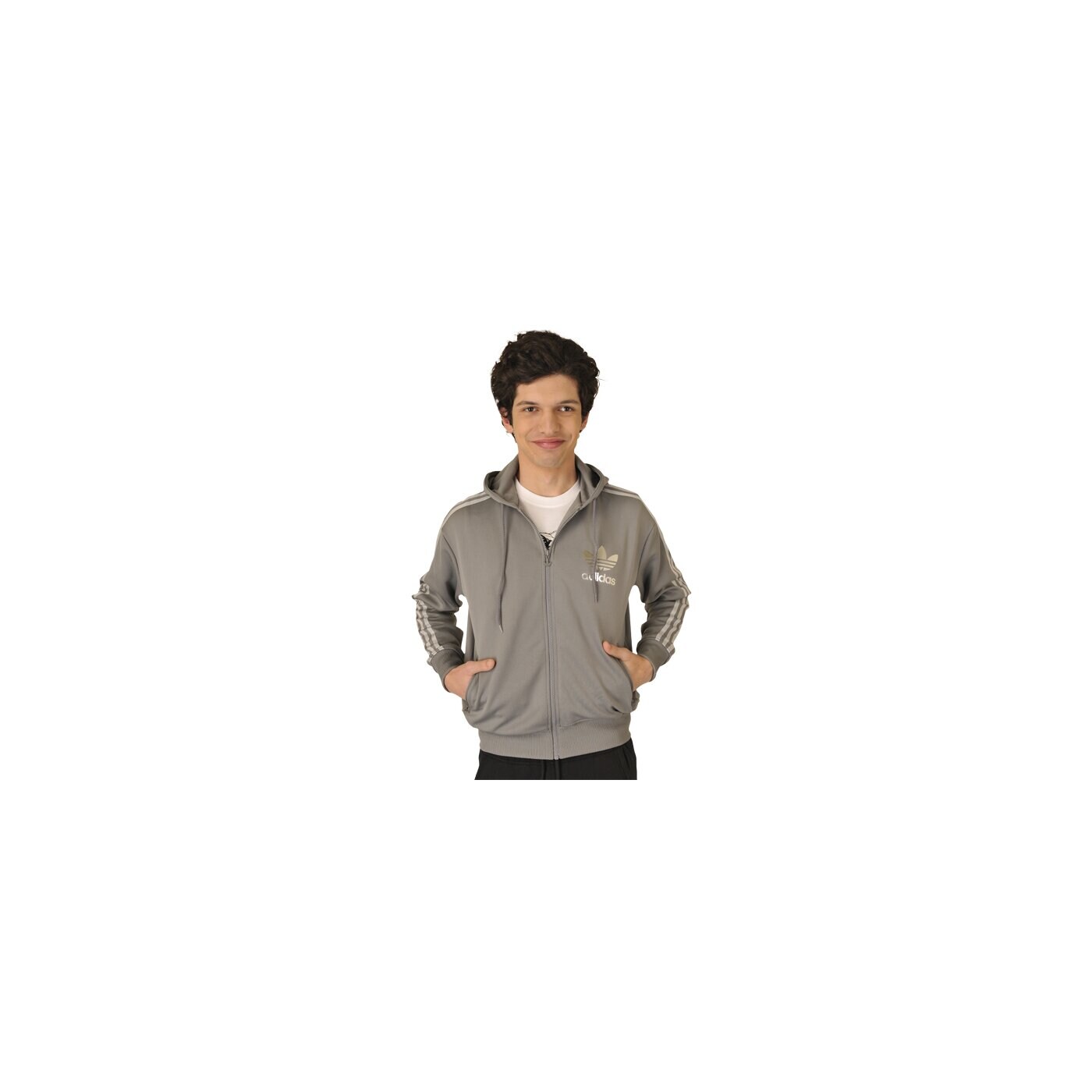 Bluza męska ADIDAS BLUZA   ADI HOODED FLOC v32632 kolor szary