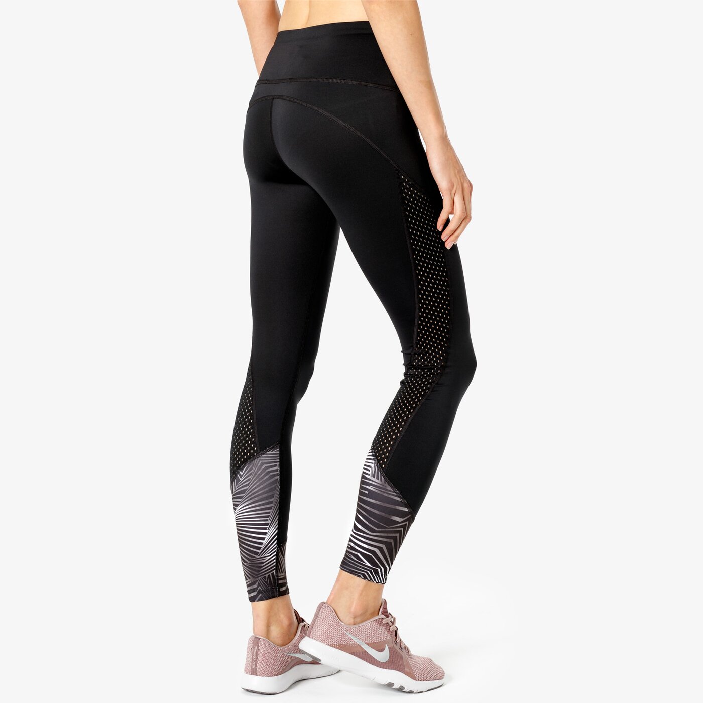 Spodnie dresowe damskie LOTTO LEGGINGS X-FIT II PRT 2 PL W 210516-1cl kolor czarny