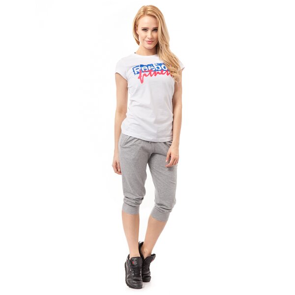 Spodnie dresowe damskie REEBOK SPODNIE EL JERS 3/4 PNT b86715 kolor szary