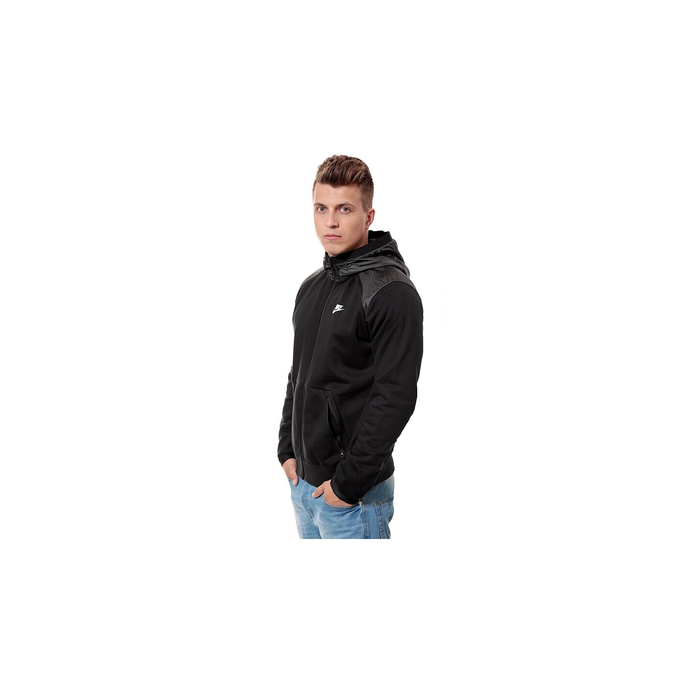 Bluza męska NIKE BLUZA HYBRID FZ HOODY 614486010 kolor czarny