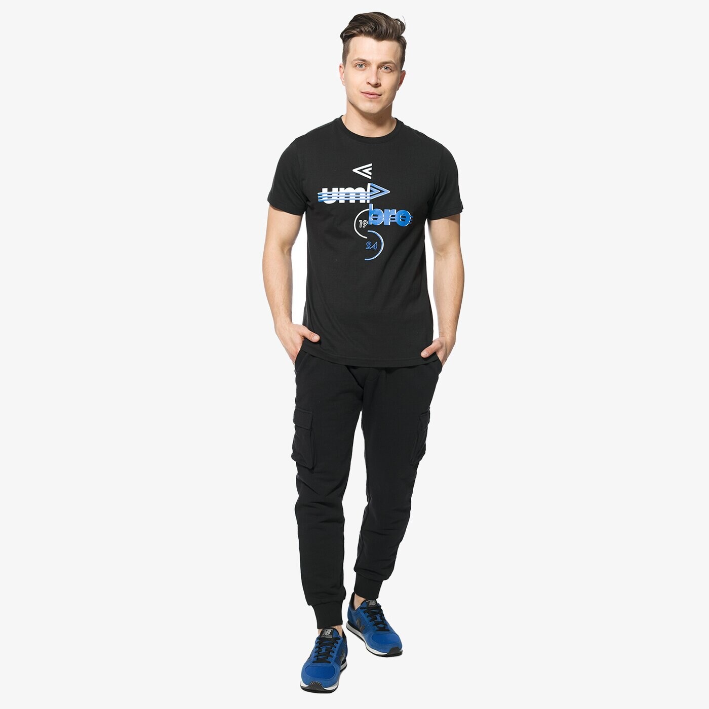 Spodnie dresowe męskie UMBRO SPODNIE CONE ul18spm06002 kolor czarny