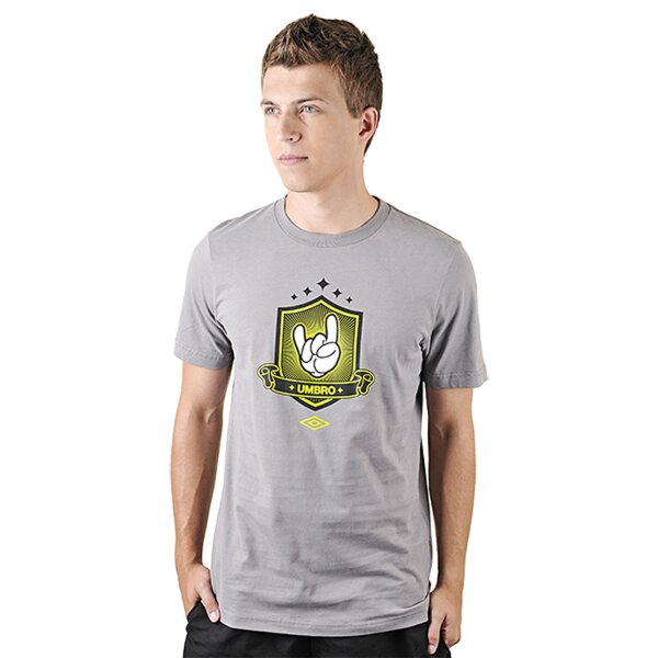 Koszulka męska UMBRO T-SHIRT SHIELD GRAPHIC TEE 60962uccp kolor szary