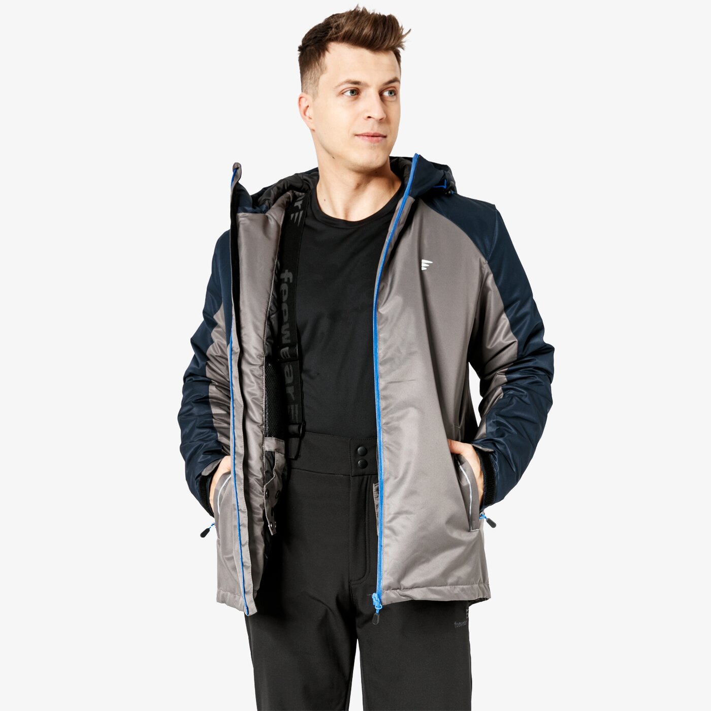 Kurtka zimowa męska FEEWEAR KURTKA NARCIARSKA ICICLE fw38kum52002 kolor szary