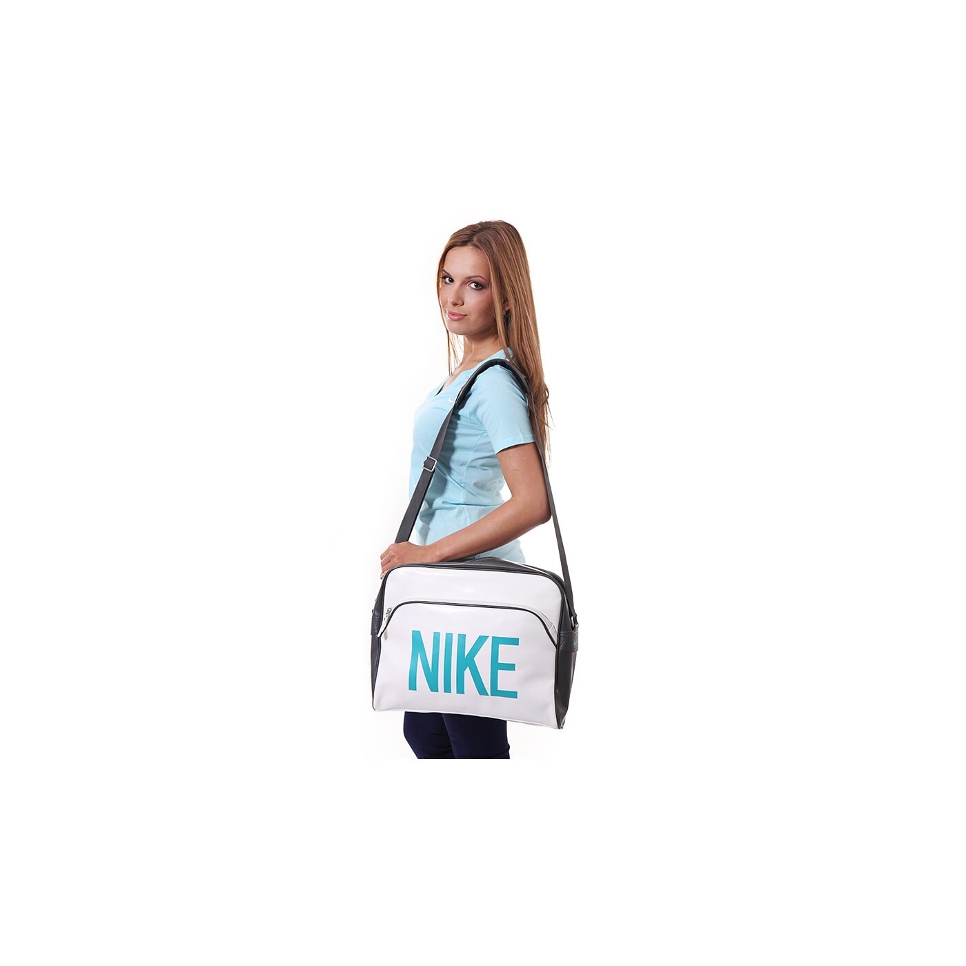 Torba sportowa damska NIKE TORBA HERITAGE AD TRACK BAG ba4358013 kolor biały