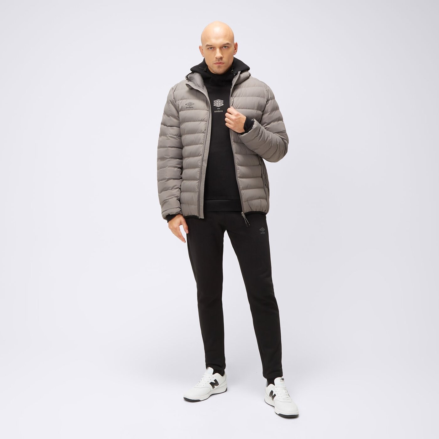 Bluza męska UMBRO BLUZA Z KAPTUREM GREYS ul324blm01001 kolor czarny