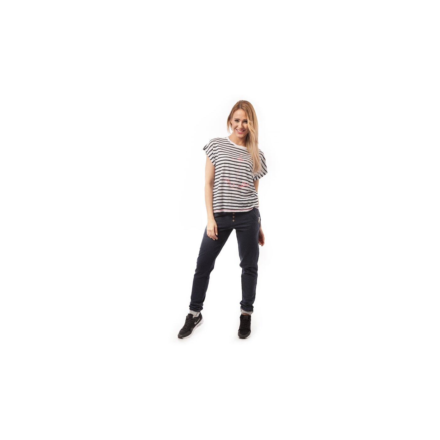 Spodnie dresowe damskie LOTTO SPODNIE POSE lo15spd03001 kolor granatowy