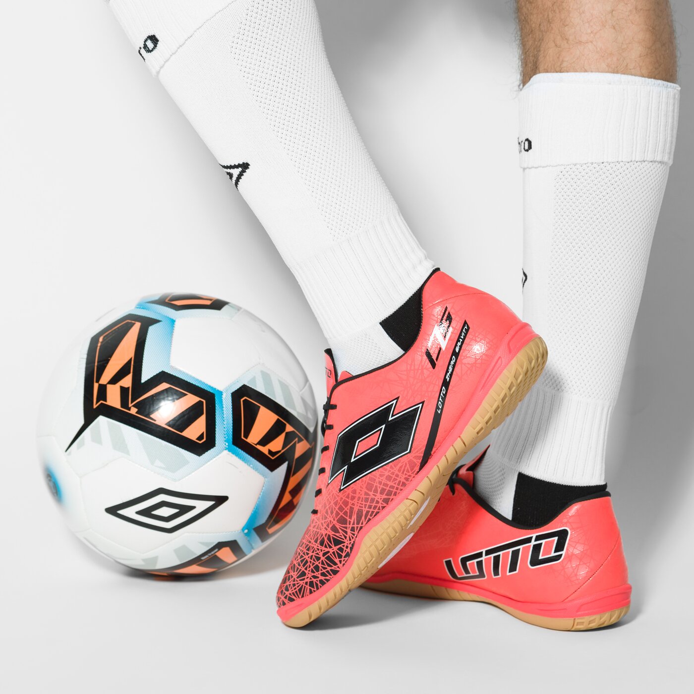 Buty piłkarskie męskie LOTTO LZG VIII 700 ID s7167 kolor pomarańczowy