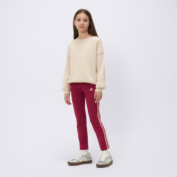 Spodnie dziecięce ADIDAS LEGGINGS G 3S GIRL he1997 kolor bordowy