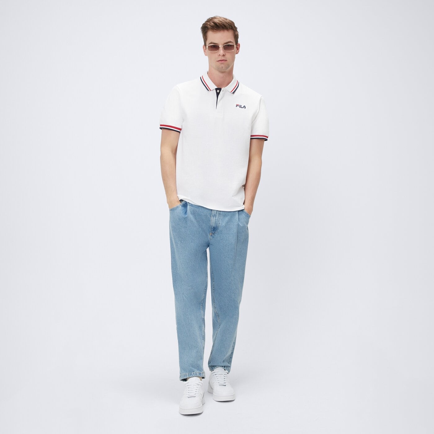 Koszulka polo męska FILA POLO PAZZO ss17spm041356 kolor biały