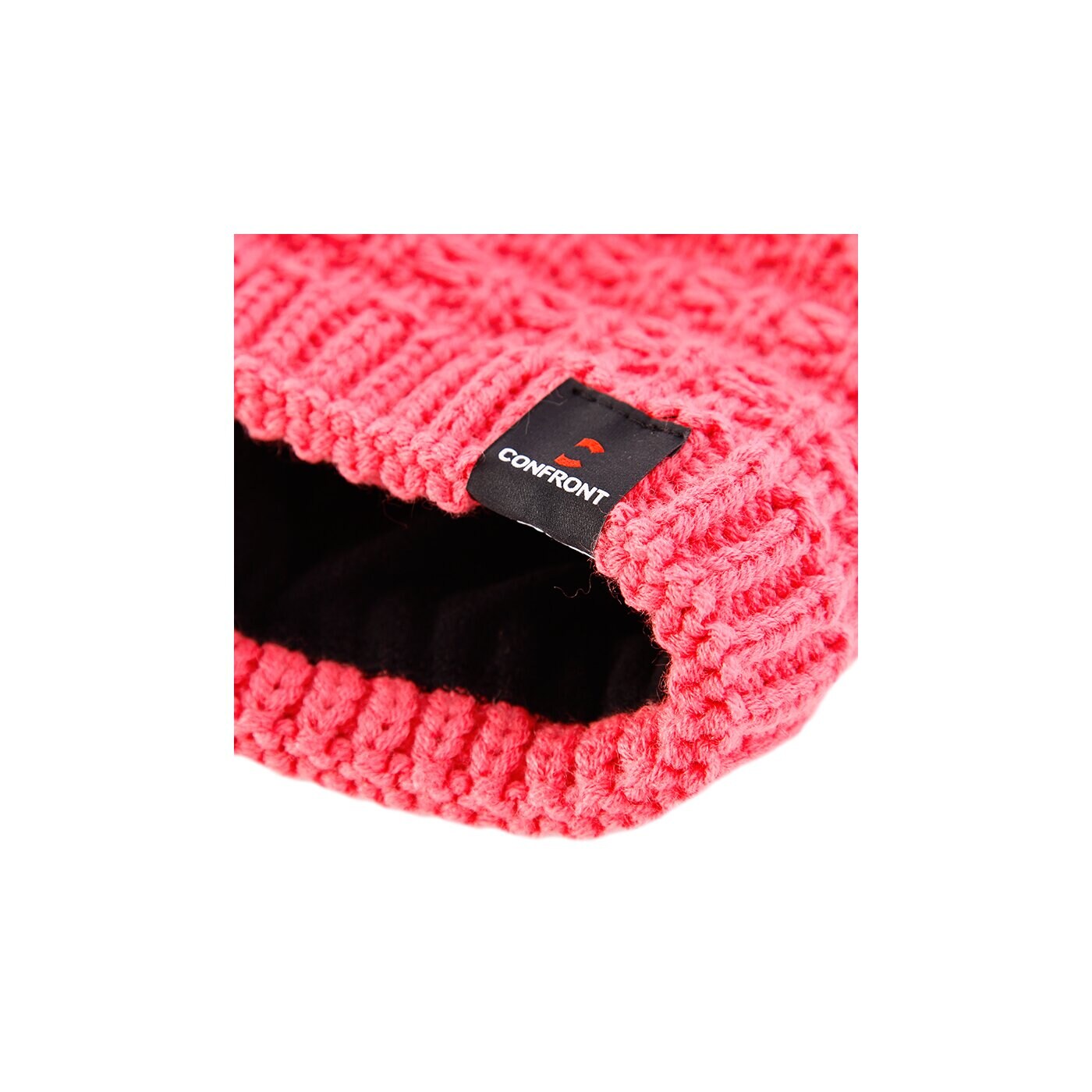 Czapka zimowa damska CONFRONT CZAPKA Z SHORT FUCHSIA KNIT POMPOM cf33cad04 kolor różowy