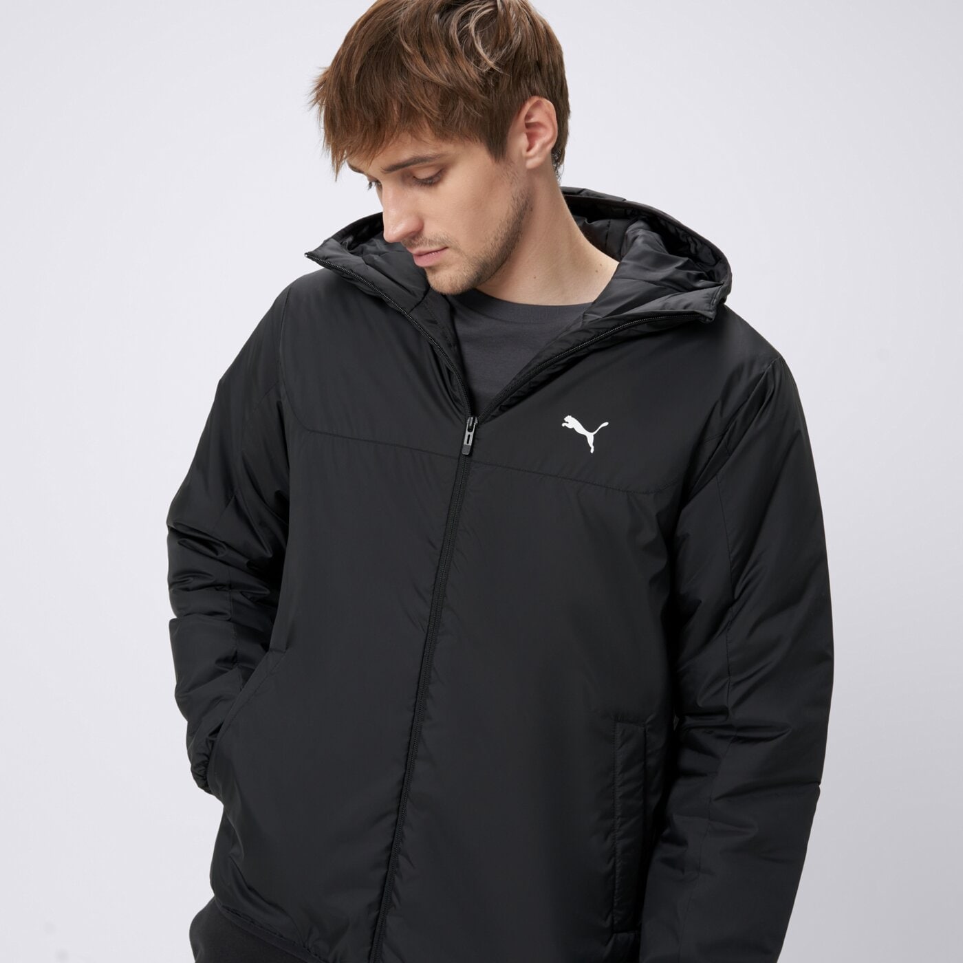 Kurtka zimowa męska PUMA KURTKA ESS LIGHT PADDED 68829601 kolor czarny